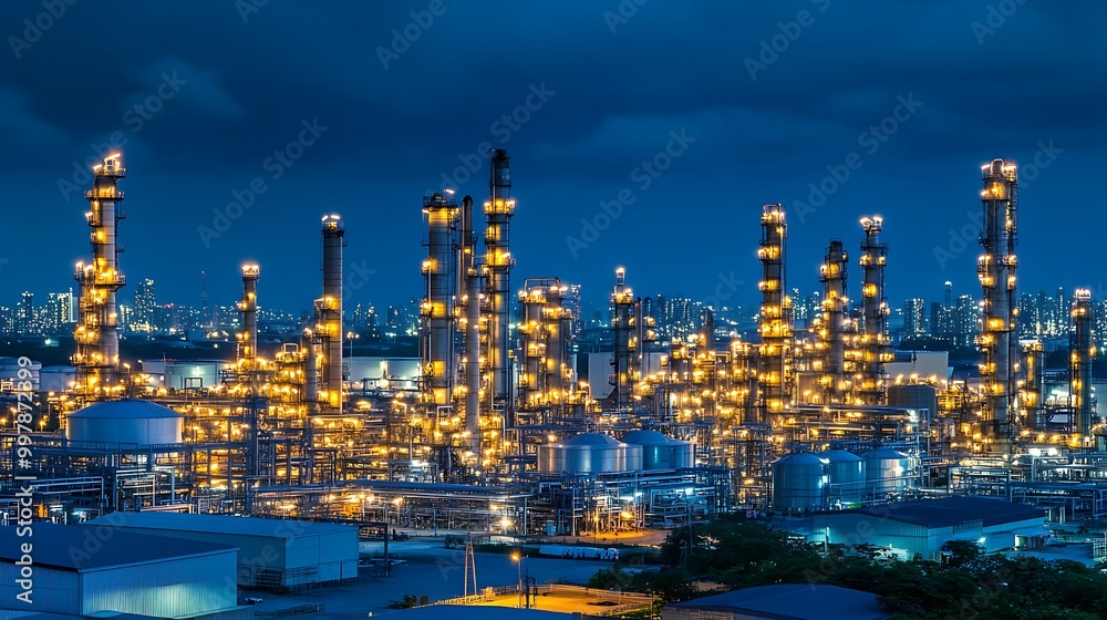 Industrial Complex at Night Industrial Complex at Night