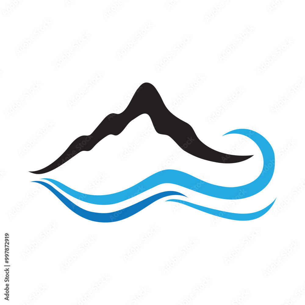 mountain wave icon logo vector mountain wave icon logo vector