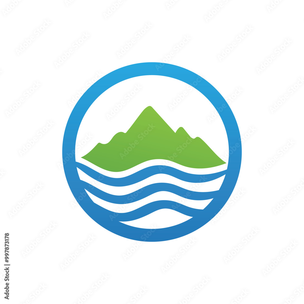 mountain wave icon logo vector mountain wave icon logo vector