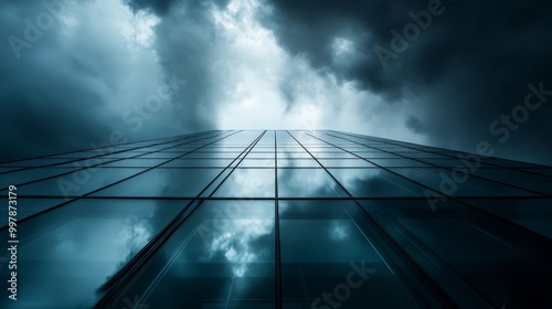 Wallpaper Mural Modern Skyscraper with Cloudy Sky Reflection Torontodigital.ca