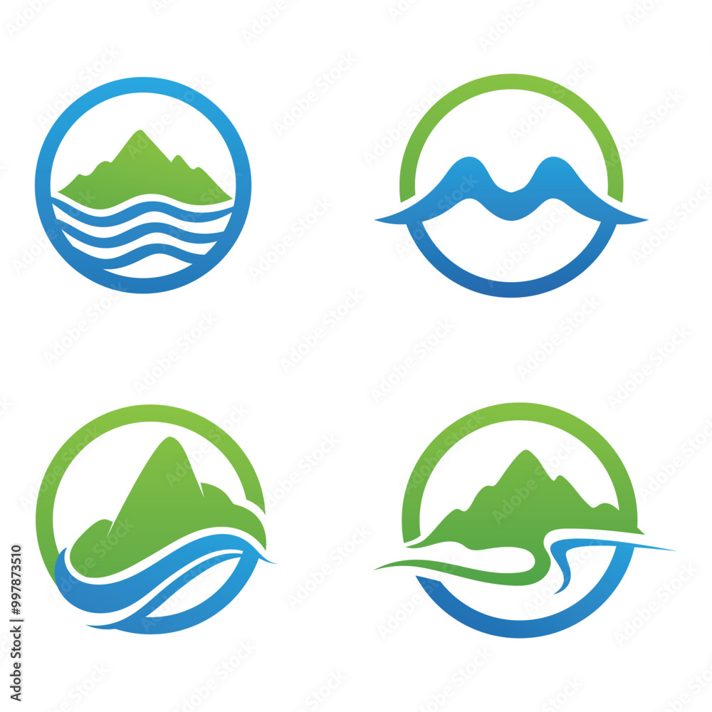 mountain wave icon logo vector mountain wave icon logo vector