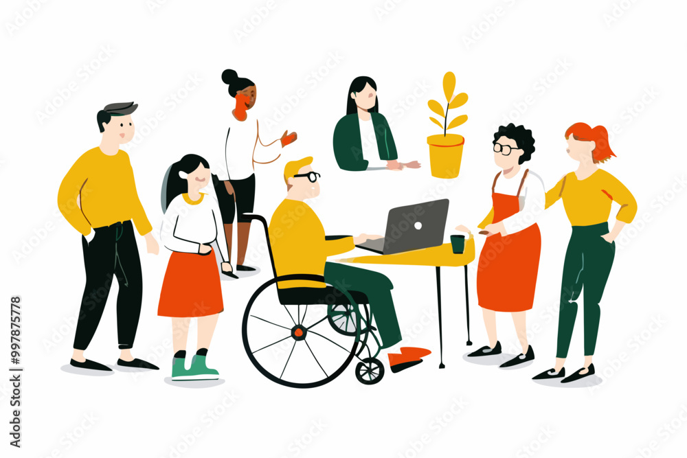 Diverse Office Team Brainstorming Session Illustration Diverse Office Team Brainstorming Session Illustration