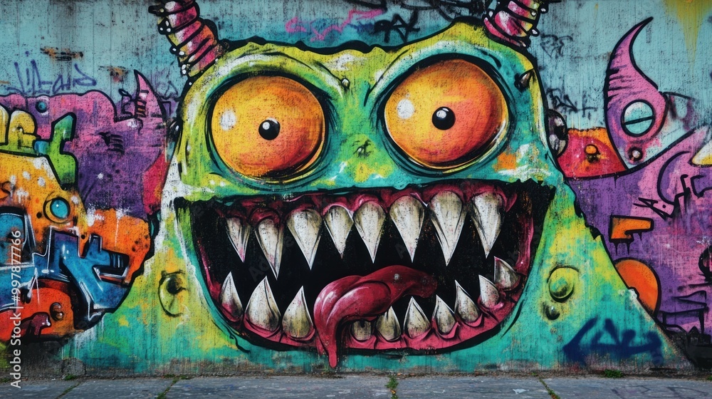 Obraz premium Colorful Graffiti Monster
