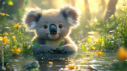 illustration of a cute koala cub photo