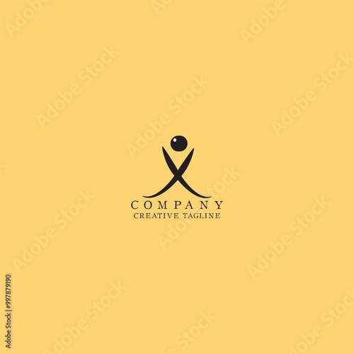 X Logo Vector Graphic Branding Letter Element with isolated background Orange