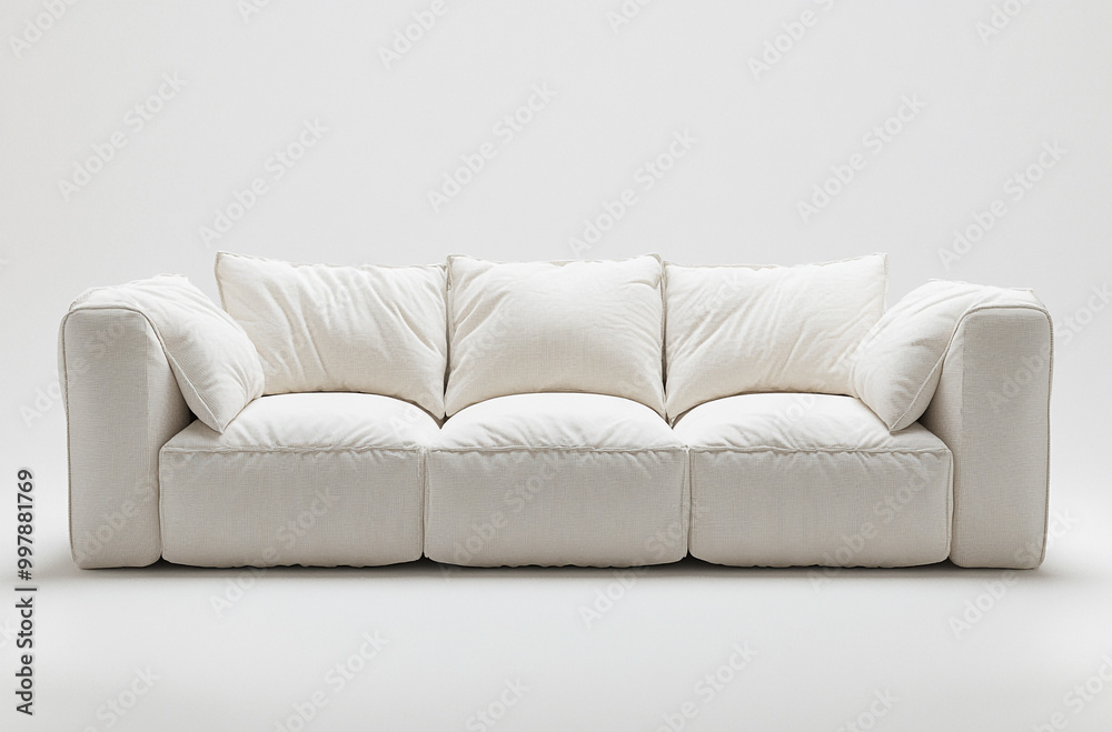 Obraz premium a three-seater sofa against a white background