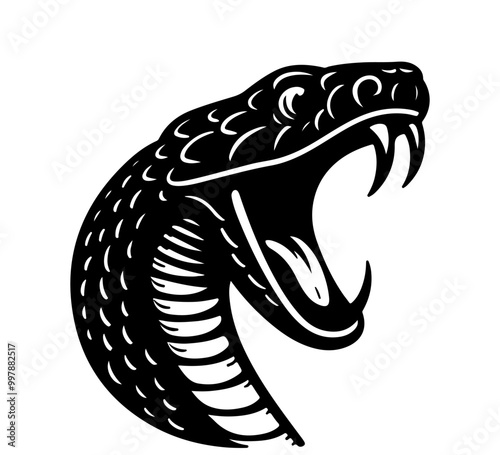 black mamba snake hand drawn vector graphic asset