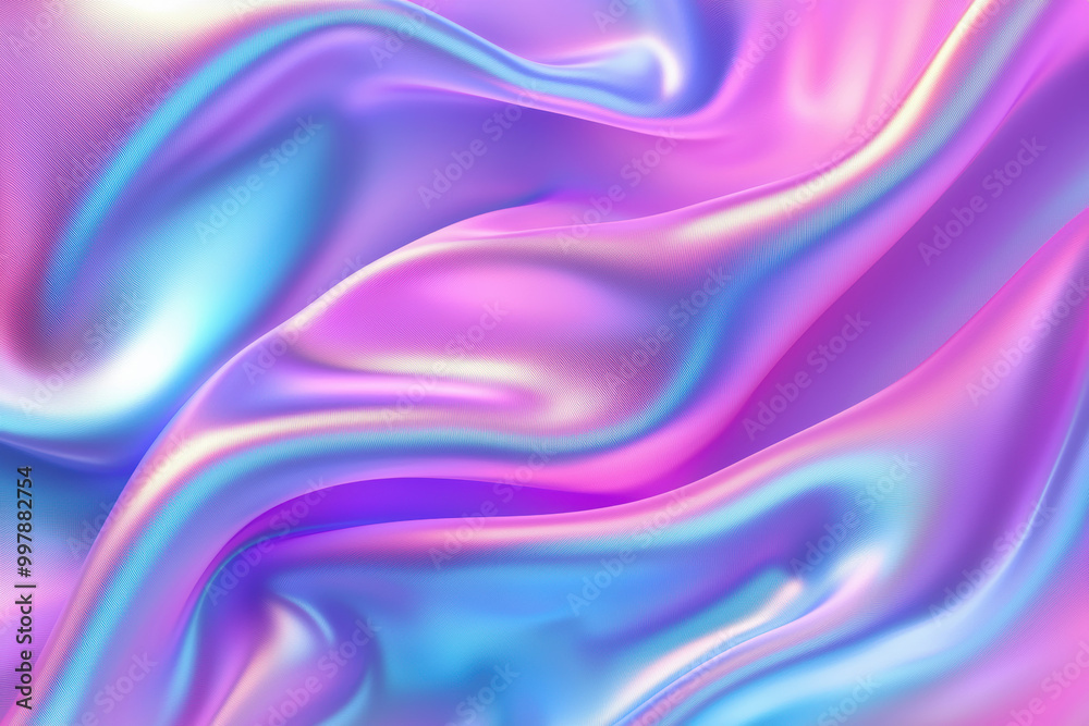 Obraz premium Satin fabric flowing with abstract pink and blue colors