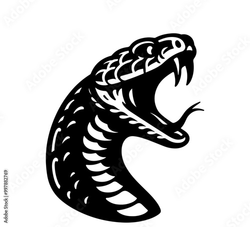 black mamba snake hand drawn vector graphic asset