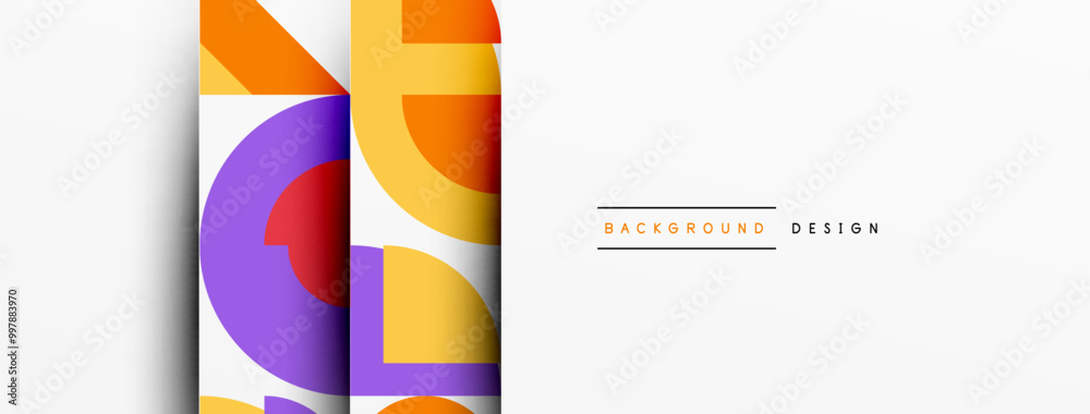 Geometric design abstract background - circles squares