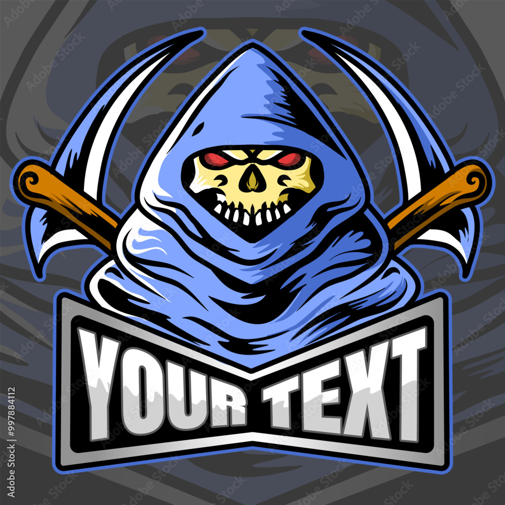 Obraz premium Grim reaper esport logo mascot icon vector