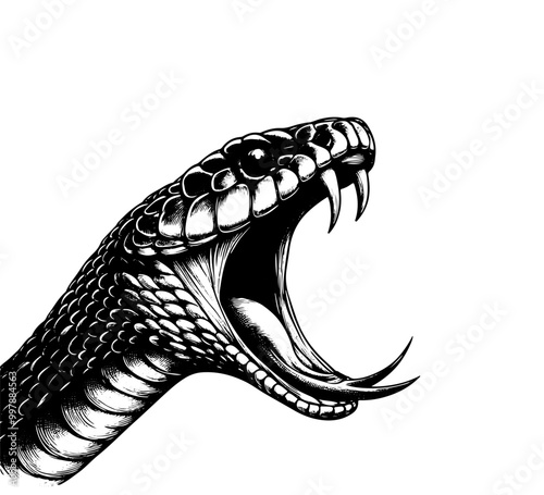 black mamba snake hand drawn vector graphic asset