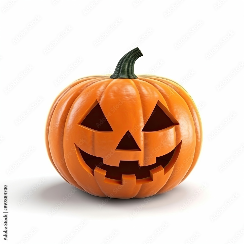 A Smiling Pumpkin Featuring a Detailed Carved Face isolated on white background. A cheerful jack lantern for Halloween decorations and seasonal celebrations A Smiling Pumpkin Featuring a Detailed Carved Face isolated on white background. A cheerful jack lantern for Halloween decorations and seasonal celebrations