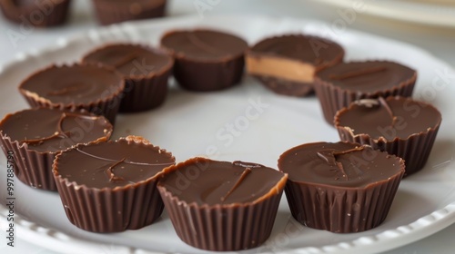 A plate of chocolate candies with the letters "I" and "O" on them