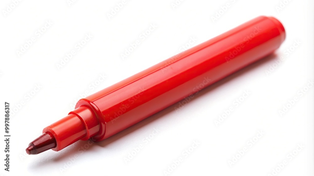 Eye level red permanent marker isolated on a white background Eye level red permanent marker isolated on a white background