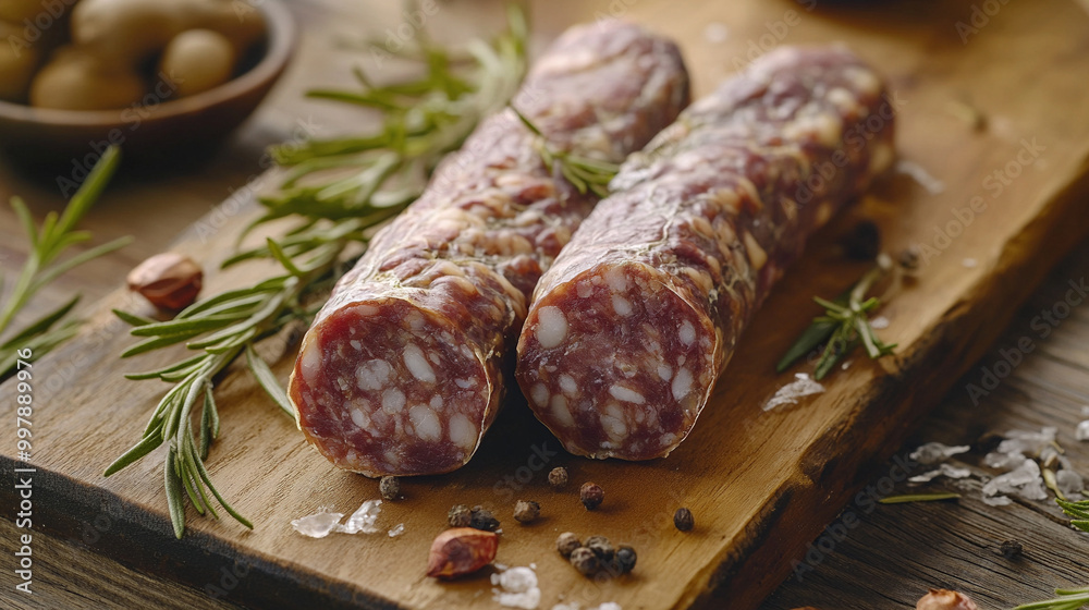 salami sausage, Catalan dry sausages. salami sausage, Catalan dry sausages.