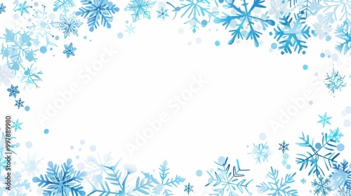  Festive Christmas background featuring blue snowflakes on pristine white, simple vector illustration.perfect for Christmas and seasonal designs, holiday cards, and winter-themed marketing materials. 