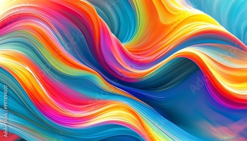 Vibrant Waves of Energy and Movement in an Abstract Display of Creativity and Fluidity