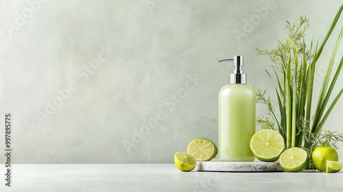 Fresh Lime and Herbal Essence in Elegant Composition.