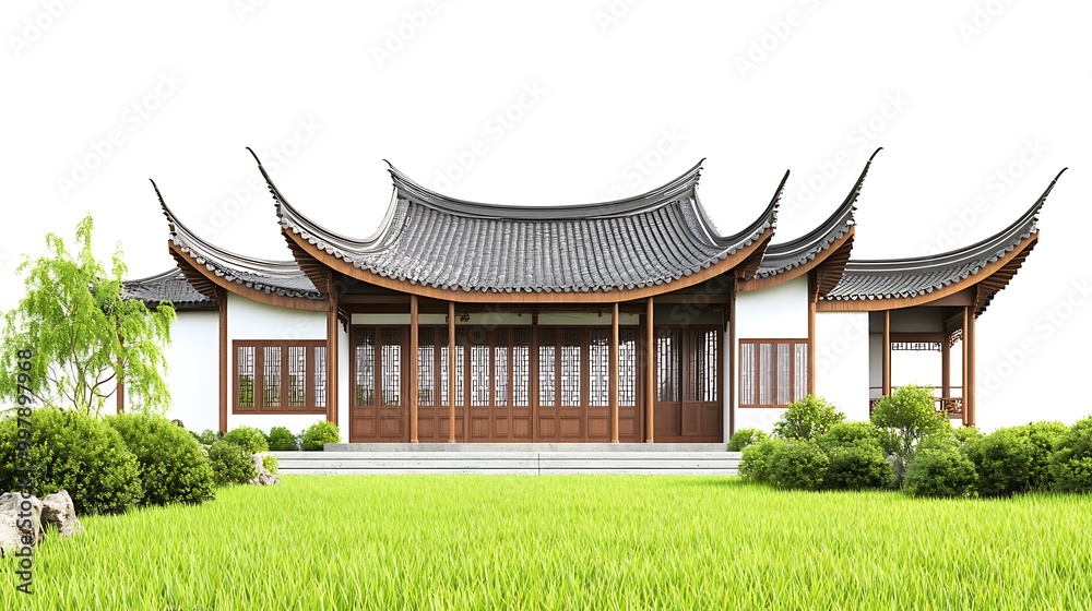 Obraz premium Traditional Chinese Pavilion in a Tranquil Setting