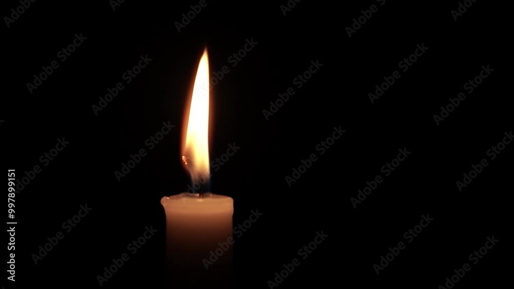 Flickering Taper Candle in the Dark Flickering Taper Candle in the Dark