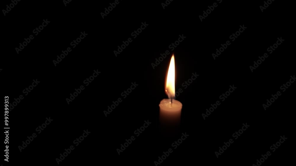 Flickering Taper Candle in the Dark Flickering Taper Candle in the Dark