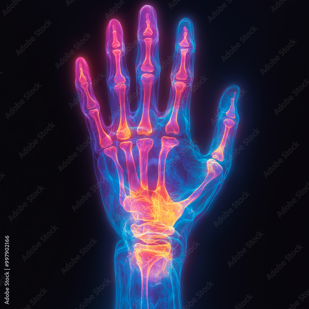 Neon Glow Skeleton Hand, Surreal Psychedelic High Tech Cyber UV Rainbow Light X-ray Effect on Black. Progressive New Age Electronic Trance Music. Club Nightlife, Halloween Party Banner Cover Neon Glow Skeleton Hand, Surreal Psychedelic High Tech Cyber UV Rainbow Light X-ray Effect on Black. Progressive New Age Electronic Trance Music. Club Nightlife, Halloween Party Banner Cover