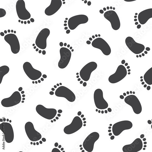 seamless pattern of repeating footprints in black on a transparent background