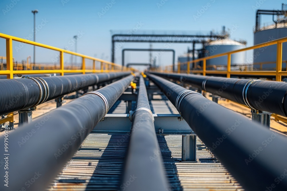 Industrial Pipeline Network Oil Gas Infrastructure Energy Transportation Power Plant Industrial Pipeline Network Oil Gas Infrastructure Energy Transportation Power Plant
