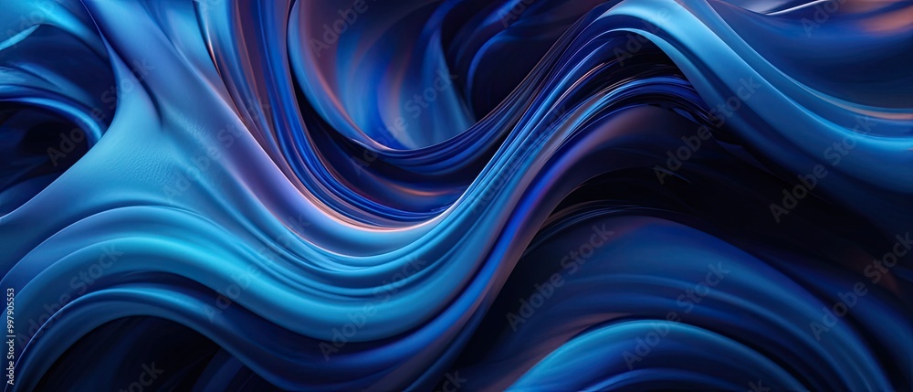 Abstract Blue Swirling Design