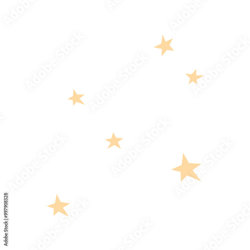 Seamless pattern with simple stars, endless texture for winter or holiday design, vector hand drawn illustration 