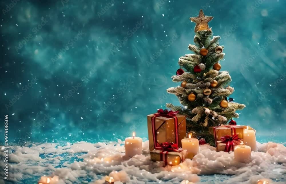 Beautiful Christmas greeting card with winter holiday composition Beautiful Christmas greeting card with winter holiday composition