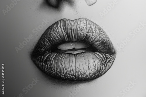 Lipstick Lips. Cosmetic Make-up Concept of Beautiful Lips Tracing