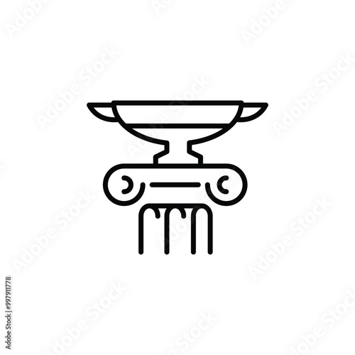Ionic column icon. Simple Ionic column icon for architecture, social media, app, and web design. Vector illustration.