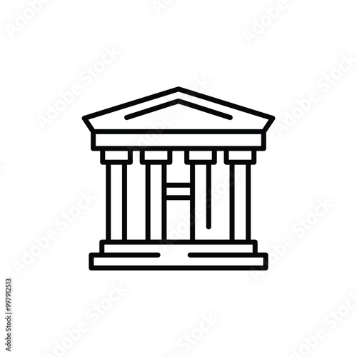 Government building icon. Simple government or bank building icon for social media, app, and web design. Vector illustration