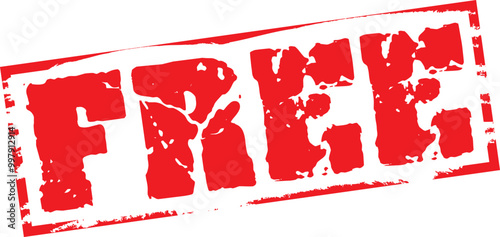 Red free stamp, Free tag, Free delivery stamp isolated on transparent.