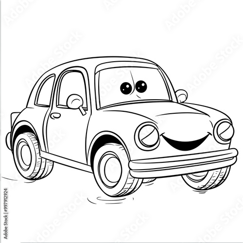 Cute Kawaii car Coloring Pages Kids