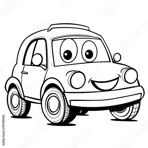 Cute Kawaii car Coloring Pages Kids