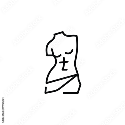 Ancient torso sculpture icon. Simple ancient torso icon for social media, app, and web design. Vector illustration