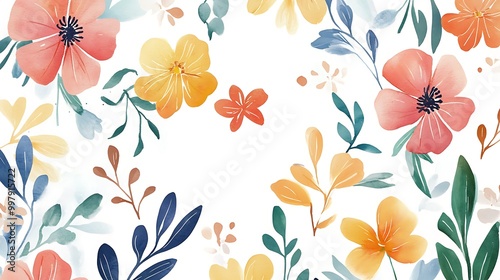 Wallpaper Mural Watercolor Floral Art Torontodigital.ca