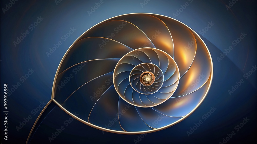 Obraz premium Fibonacci spiral design inspired by divine proportion