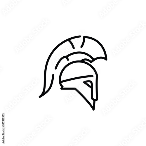 Ancient Greek helmet icon. Simple Spartan helmet icon for social media, app, and web design. Vector illustration