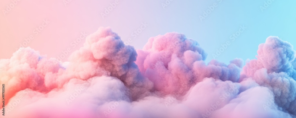 A dreamy sky filled with fluffy, colorful clouds in soft pastel shades of pink and blue, evoking a serene and whimsical atmosphere. A dreamy sky filled with fluffy, colorful clouds in soft pastel shades of pink and blue, evoking a serene and whimsical atmosphere.
