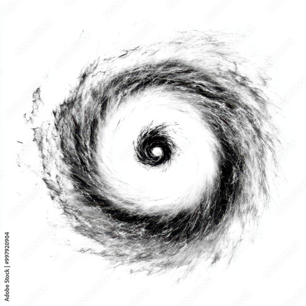 Fototapeta premium powerful spiral of tropical cyclone showcases intense energy and movement of major typhoon. swirling patterns evoke sense of natures raw force and beauty