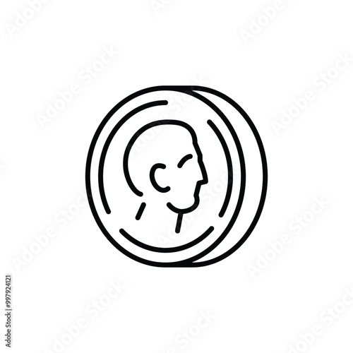 Ancient Greek coin icon. Simple Greek coin icon for social media, app, and web design. Vector illustration