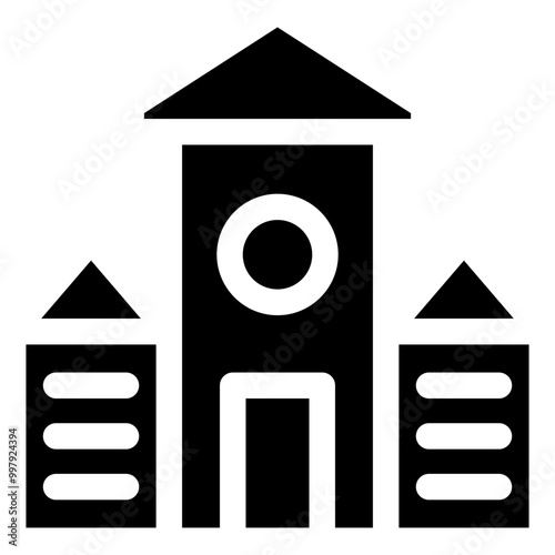 School Building Simple Solid Icon