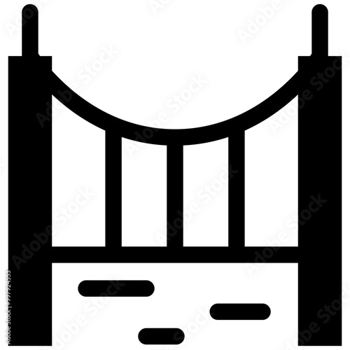 Bridge Building Simple Solid Icon