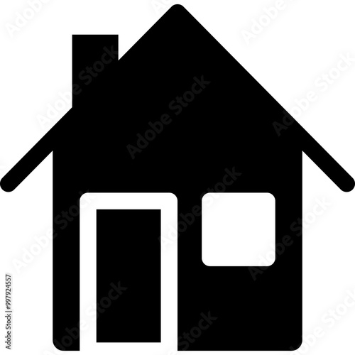 House Chimney Building Simple Solid Icon