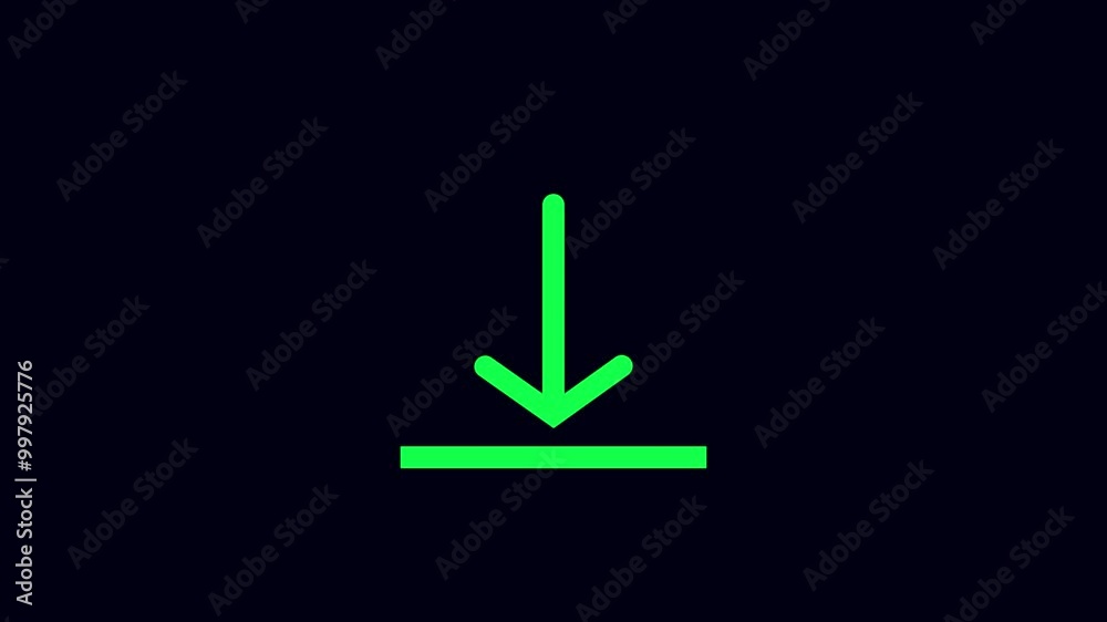 Animated icon of the download symbol. Downloading icon, loading and processing animation. Animated icon of the download symbol. Downloading icon, loading and processing animation.