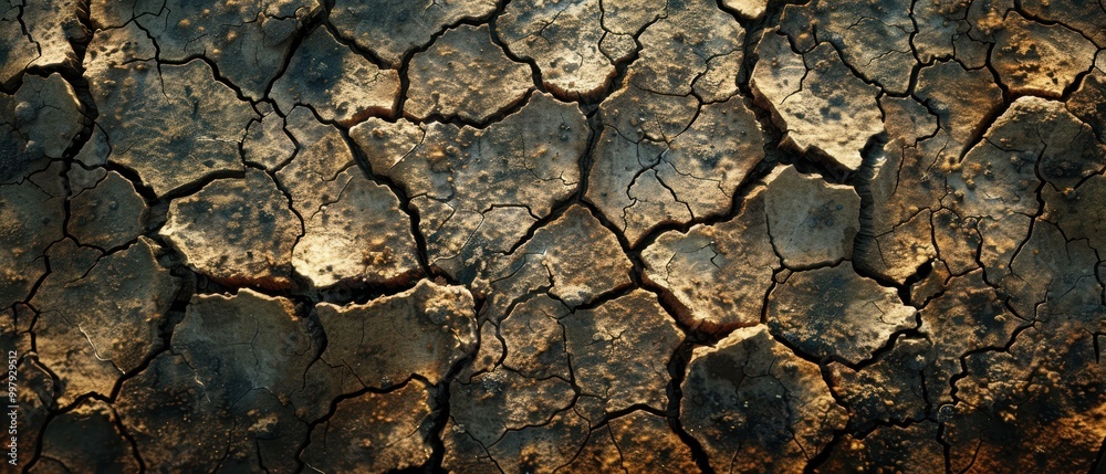 Cracked Earth Surface in Desert Landscape Cracked Earth Surface in Desert Landscape